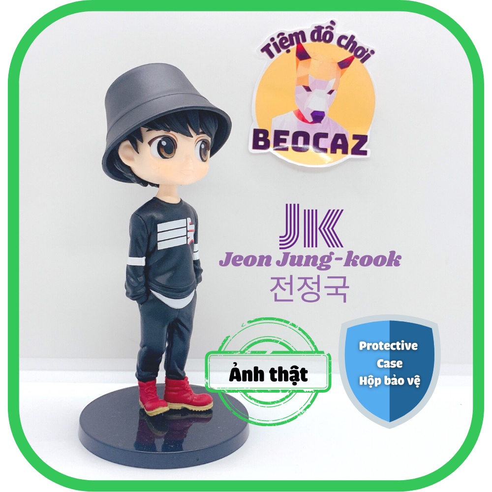 [Full Box Tặng Hộp Bảo Vệ] Mô hình chibi Jungkook JK Jeon Jungkook BTS Bangtan Boys 15 cm dễ thương quà tặng