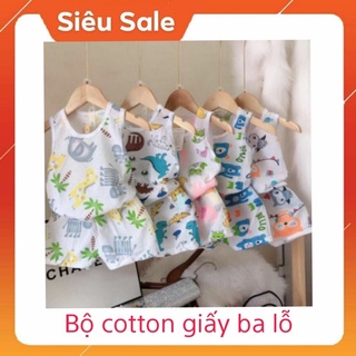 Bộ cotton giấy ba lỗ cho bé 4-15kg