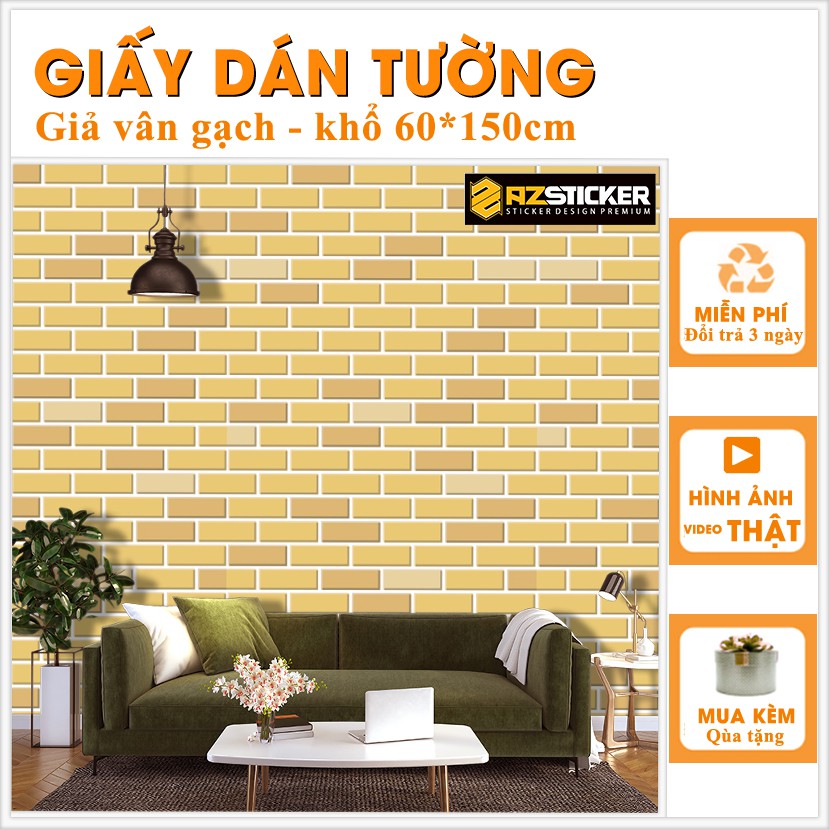 Decal Dán Tường Giả Gạch Mã (M4) | Giấy Dán Tường Giả Gạch Chống Nấm Mốc Chất Liệu Decal Dễ Dàng Lau Chùi