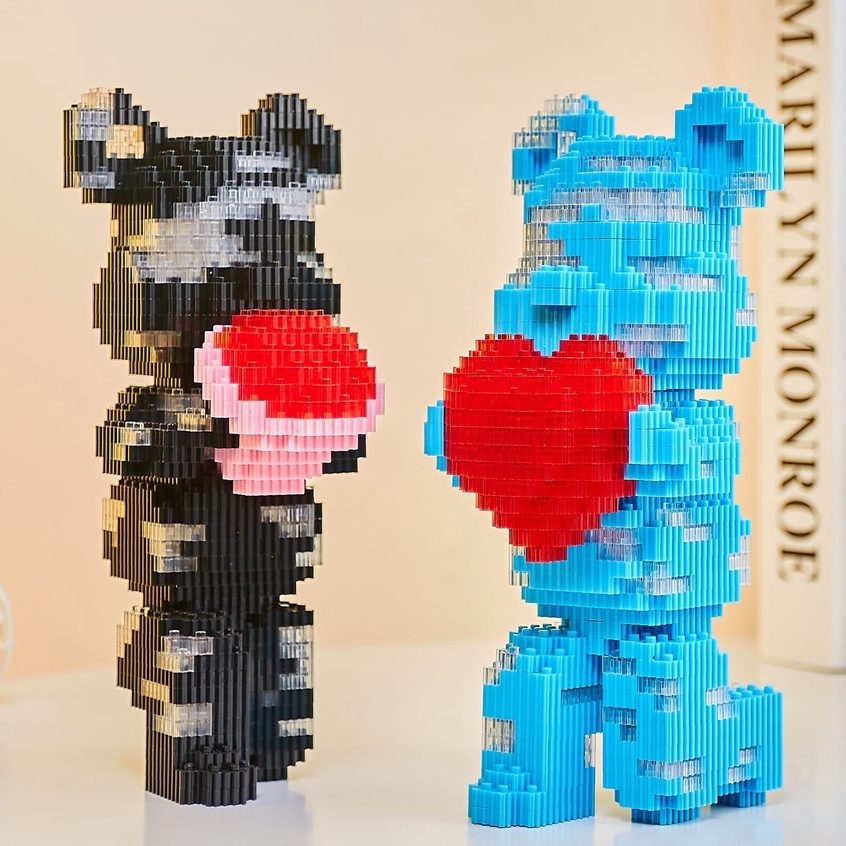 Đồ Chơi Lắp Ráp Hình Chú Gấu Dễ Thương Dùng Làm Quà Tặng Sinh Nhật Cho Cặp Đôi