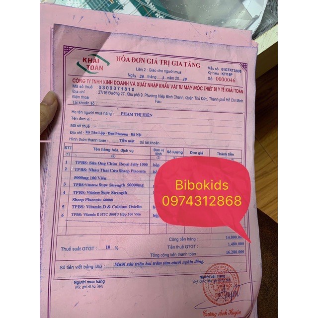 Nhau Thai Cừu Vitatree 60000mg Hộp 120 Viên Úc | Thế Giới Skin Care