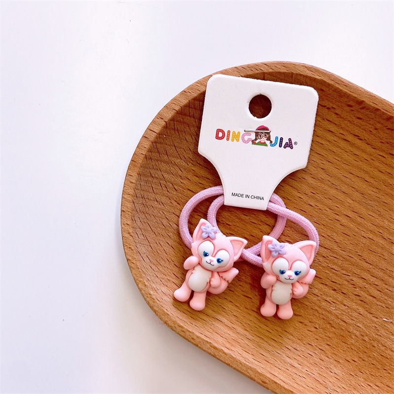 Set 2 dây buộc tóc co giãn hình động vật dễ thương cho bé gái