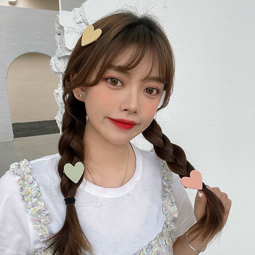 Kẹp Tóc Acrylic Hình Trái Tim Màu Kẹo Ngọt Dễ Thương Phong Cách Hàn Quốc