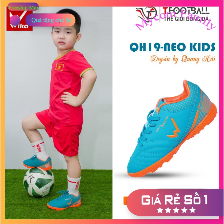 ⭐ Siêu sale ⭐ Giày đá bóng trẻ em Wika Quang Hải QH19-NEO KID Chính Hãng ⭐ Da Microfiber Siêu Êm