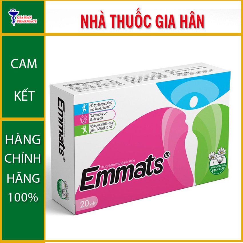 Viên Uống Emmats Hộp 20 Viên giúp cân bằng estrogen nội sinh ngừa lão hóa - Gia Hân