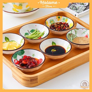 Chén ăn dặm cho bé bằng sứ, chén đựng gia vị hoạ tiết trái cây