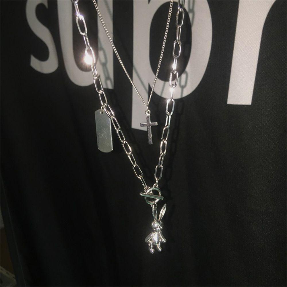 Vòng cổ Mặt Hình Thỏ Ngôi Sao Năm Cánh Đính Đá Lấp Lánh Phong Cách Hàn Quốc