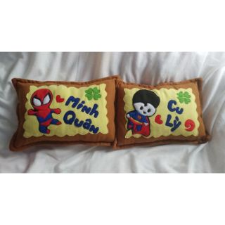 Bộ 3 vỏ gối handmade siêu nhân, người nhện, elsa