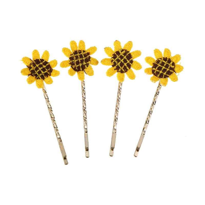 Set 4 Kẹp Tóc Hình Hoa Hướng Dương Dễ Thương