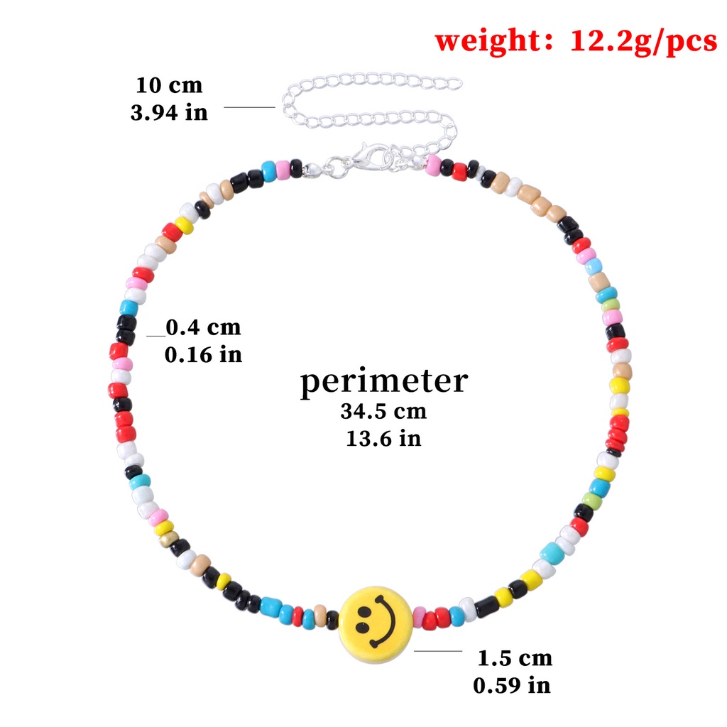 Dây Chuyền Chuỗi Hạt Hình Mặt Cười Đơn Giản Phong Cách Hàn Quốc