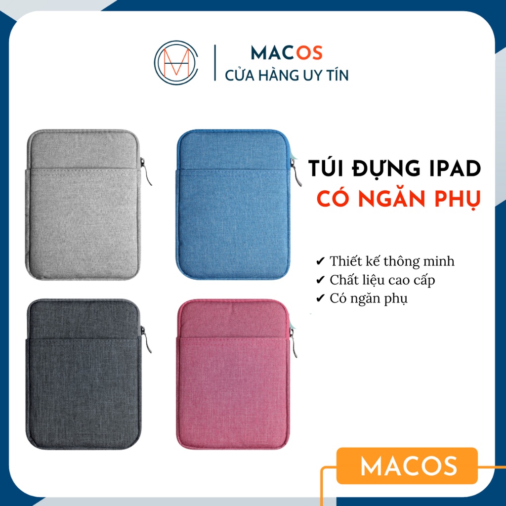 Túi iPad, kindle, túi chống sốc + chống nước iPad có ngăn phụ, lót lông (AT02)