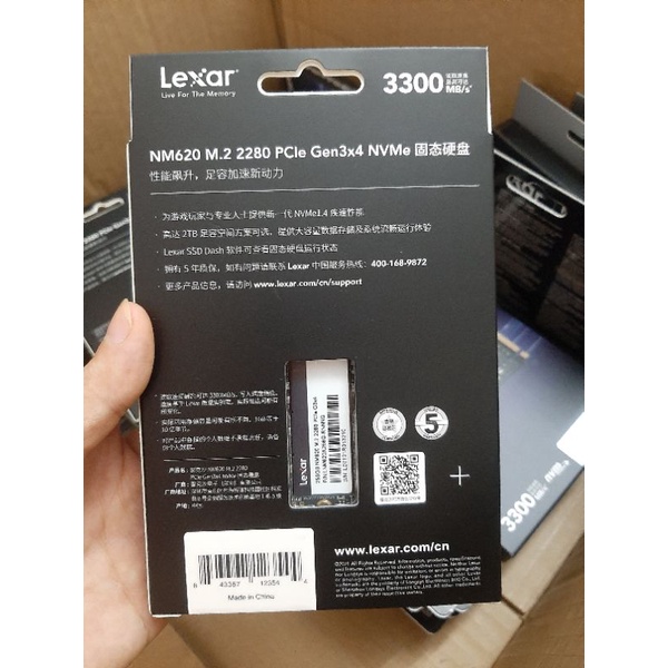 Ổ cứng SSD M2 PCIe Lexar NM620 256GB 512GB NVMe 2280 Gen 3x4- Bảo hành 3 năm