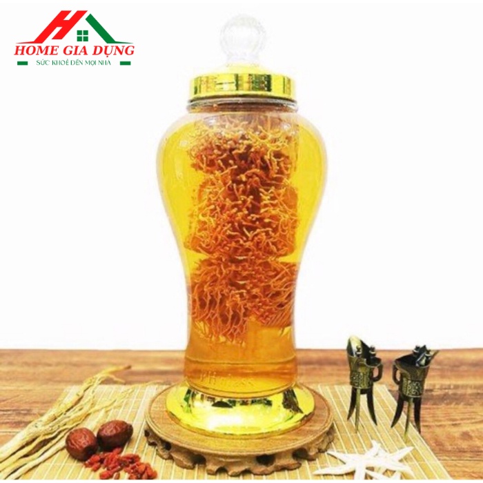 Bình ngâm rượu sâm thủy tinh  Phú Hoà 3 lít có van và không van