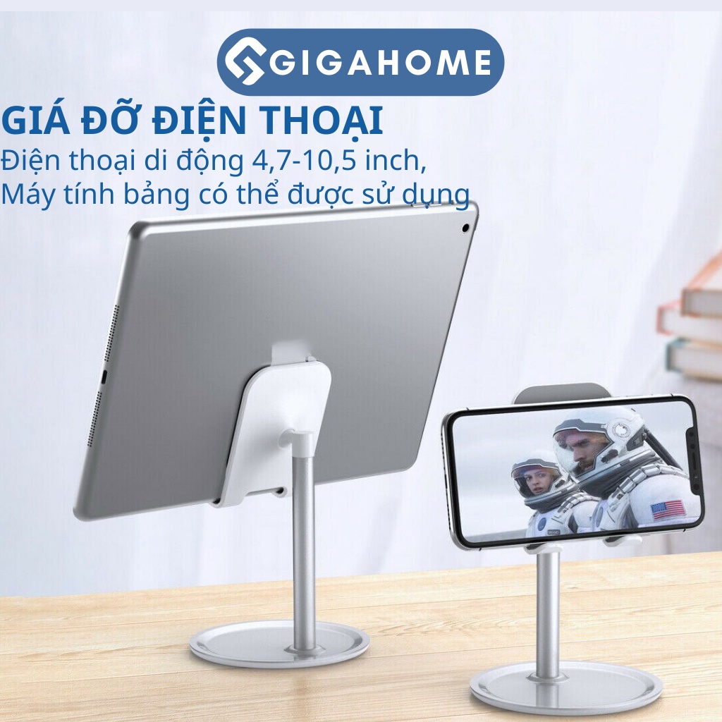 Giá Đỡ Điện Thoại, Máy Tính Bảng Để Bàn GIGAHOME Điều Chỉnh 45 Độ, Có Khay Để Đồ 8996