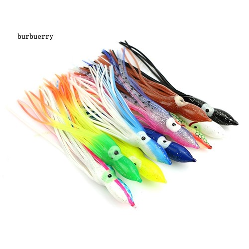 Bộ 10 Mồi Câu Cá Hình Bạch Tuộc Mềm Phát Sáng Độc Đáo