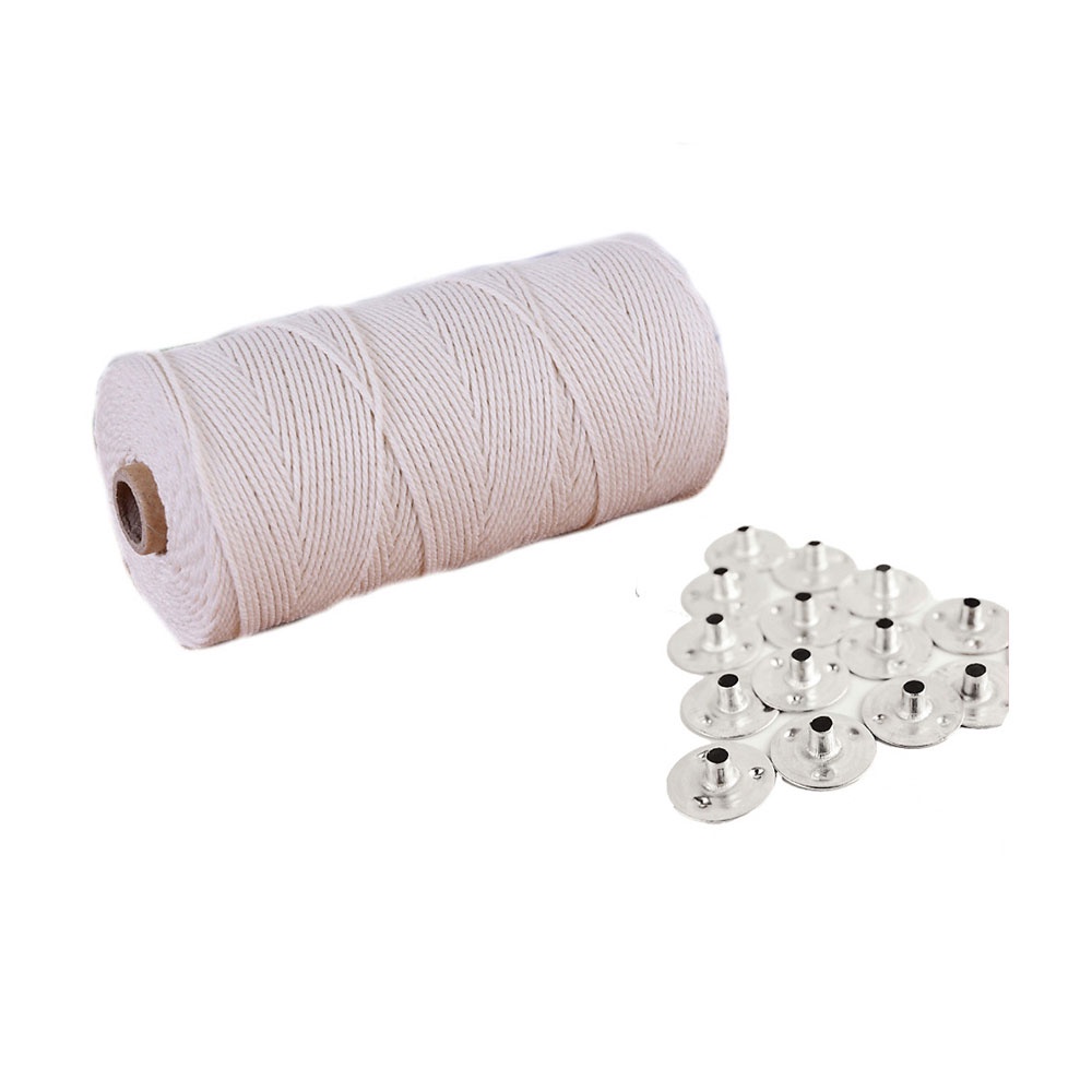 Bấc nến cotton và đế kẹp 