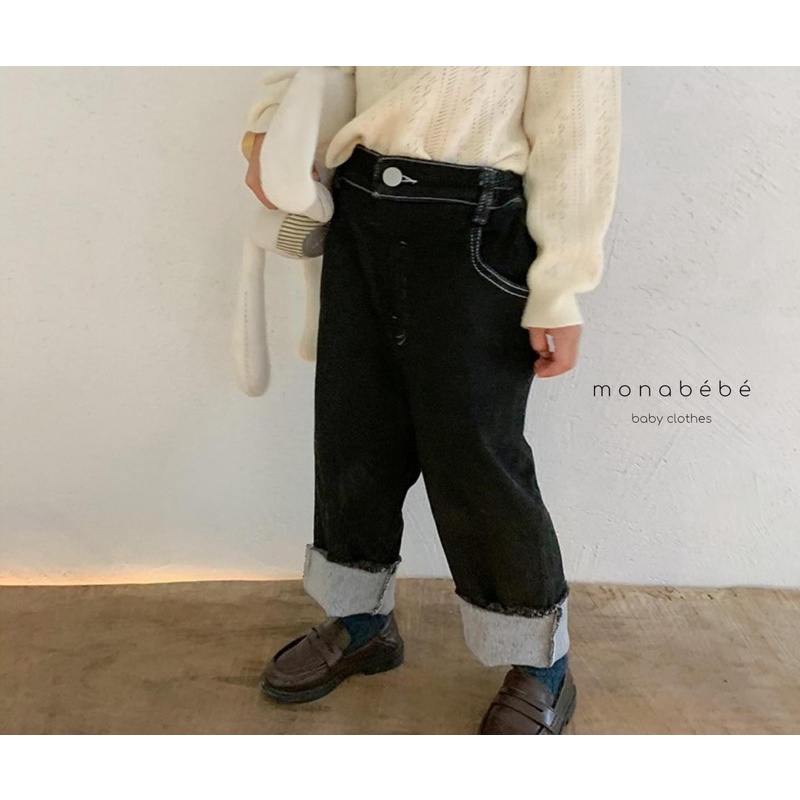 Quần jeans xắn gấu cho bé