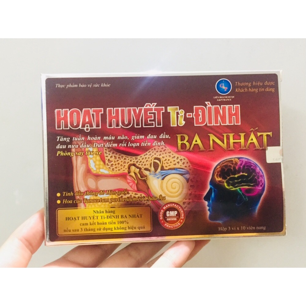 HOẠT HUYẾT Ti- ĐÌNH BA NHẤT -Dứt điểm rối loạn tiền đình -Hỗ Trợ Tăng Lưu Thông Máu, tăng tuần hoàn máu não,giảm đau đầu