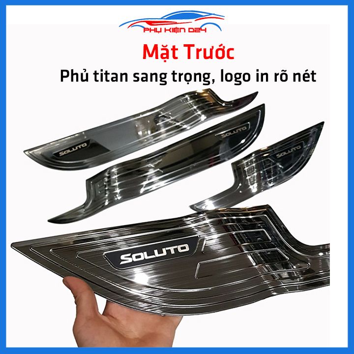 Bộ ốp tapli Soluto 2019-2020-2021-2022 vân Titan chống xước va đập khi mở cửa và làm đẹp xe