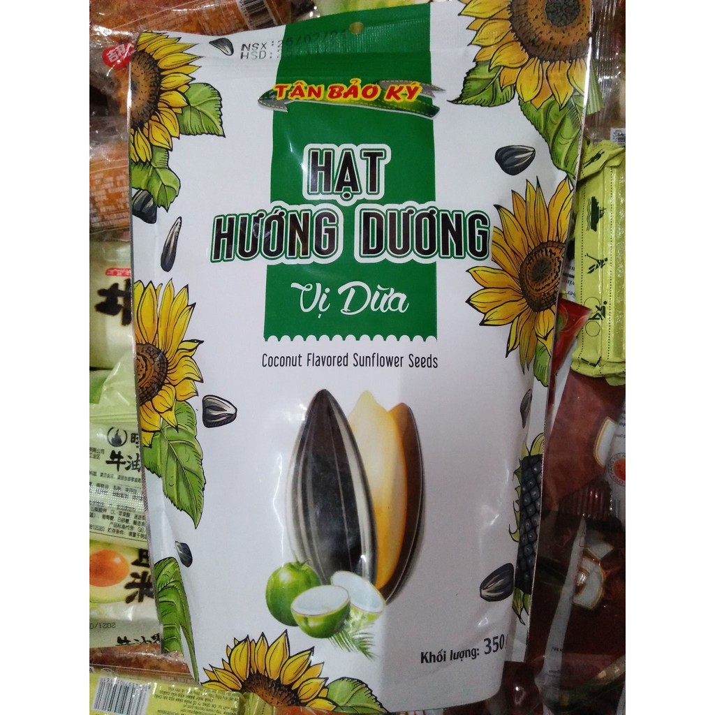 COMBO 5 GÓI HẠT HƯỚNG DƯƠNG TÂN BẢO KÝ VỊ DỪA - gói 350gr