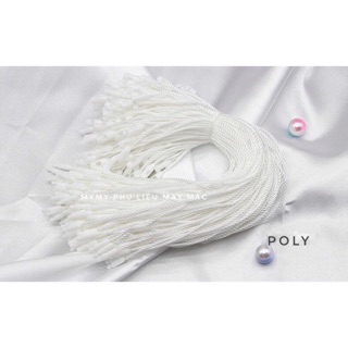 Dây tag treo nhãn mác Poly đầu tròn - Trắng 100 sợi