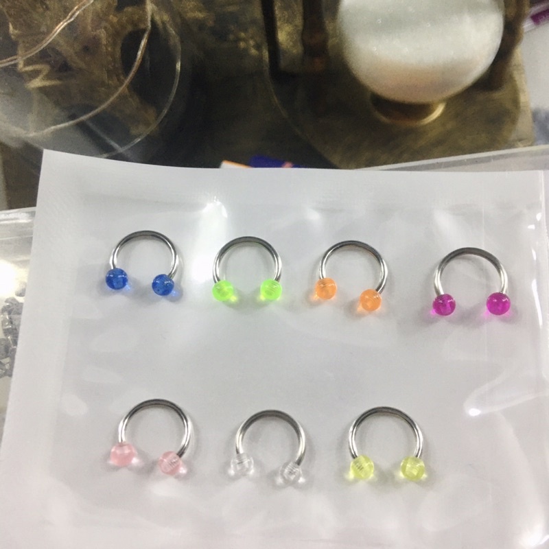 Khuyên tai - Khuyên septum - Khuyên môi - Khuyên chữ U nhiều màu  - Khuyên thép y tế không gỉ - Khuyên xỏ