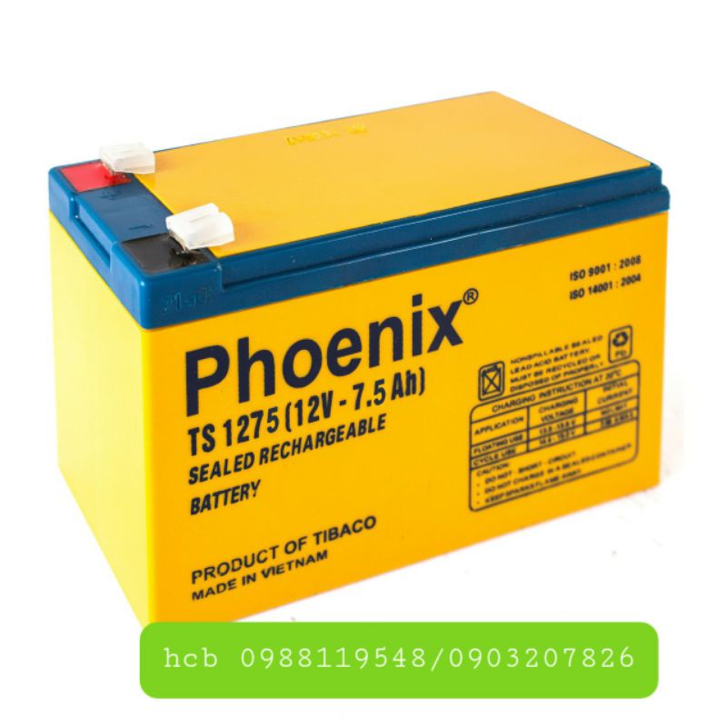 Ắc quy phoenix TS1275V(12V - 7.5Ah)