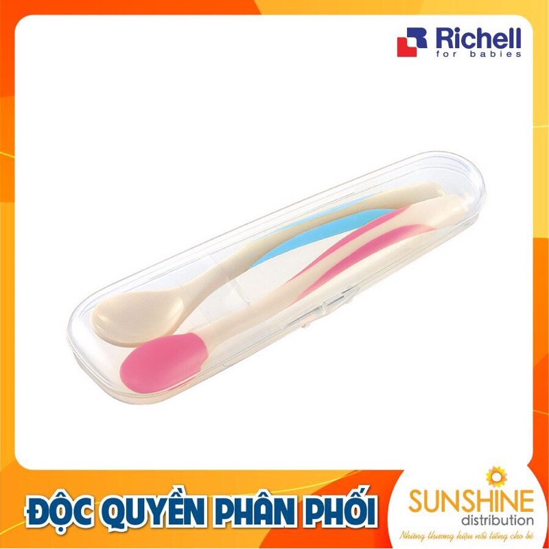 Set 2 Thìa Nhựa Richell Cao Cấp Cho Bé