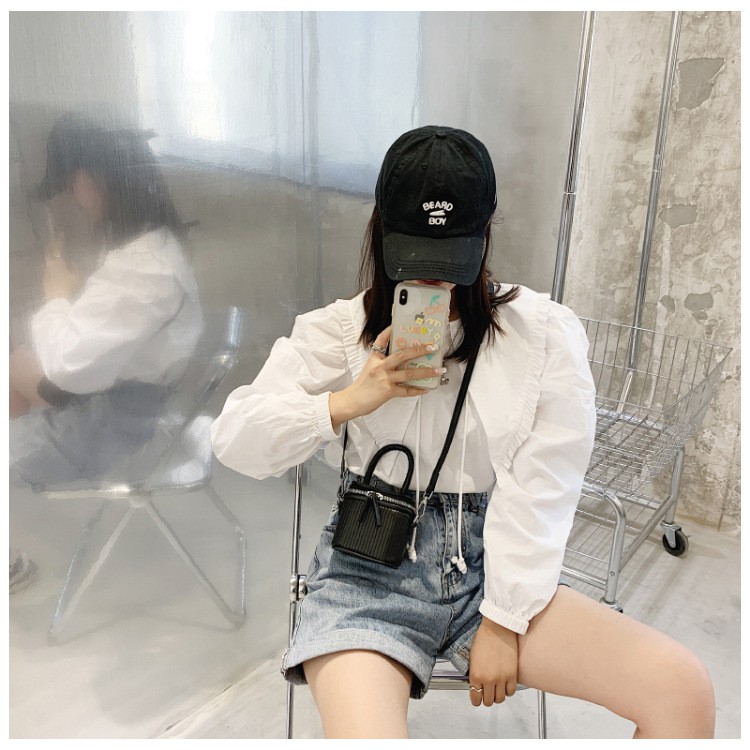 Túi Da Đeo Chéo Hình Vuông Ba Chiều Màu Trơn Phong Cách Hàn Quốc Thời Trang Mùa Hè Dành Cho Nữ 2022