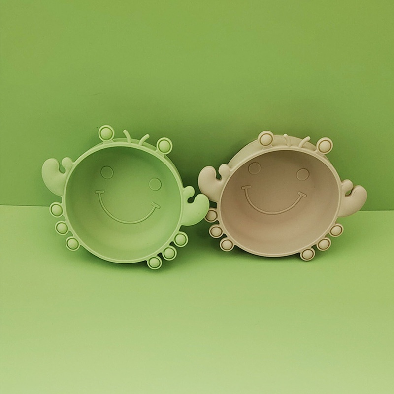 Bát Ăn Dặm Bằng Silicon Hình Cua Hoạt Hình Dễ Thương Cho Bé