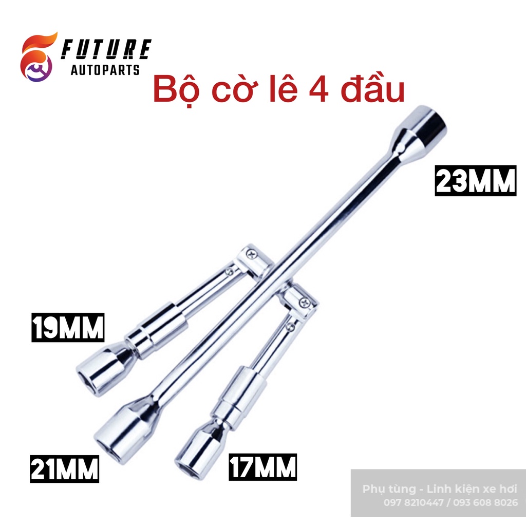 Bộ cờ lê 4 đầu gấp chéo thay lốp, cờ lê đa năng tháo bánh xe hơi - Future Autoparts