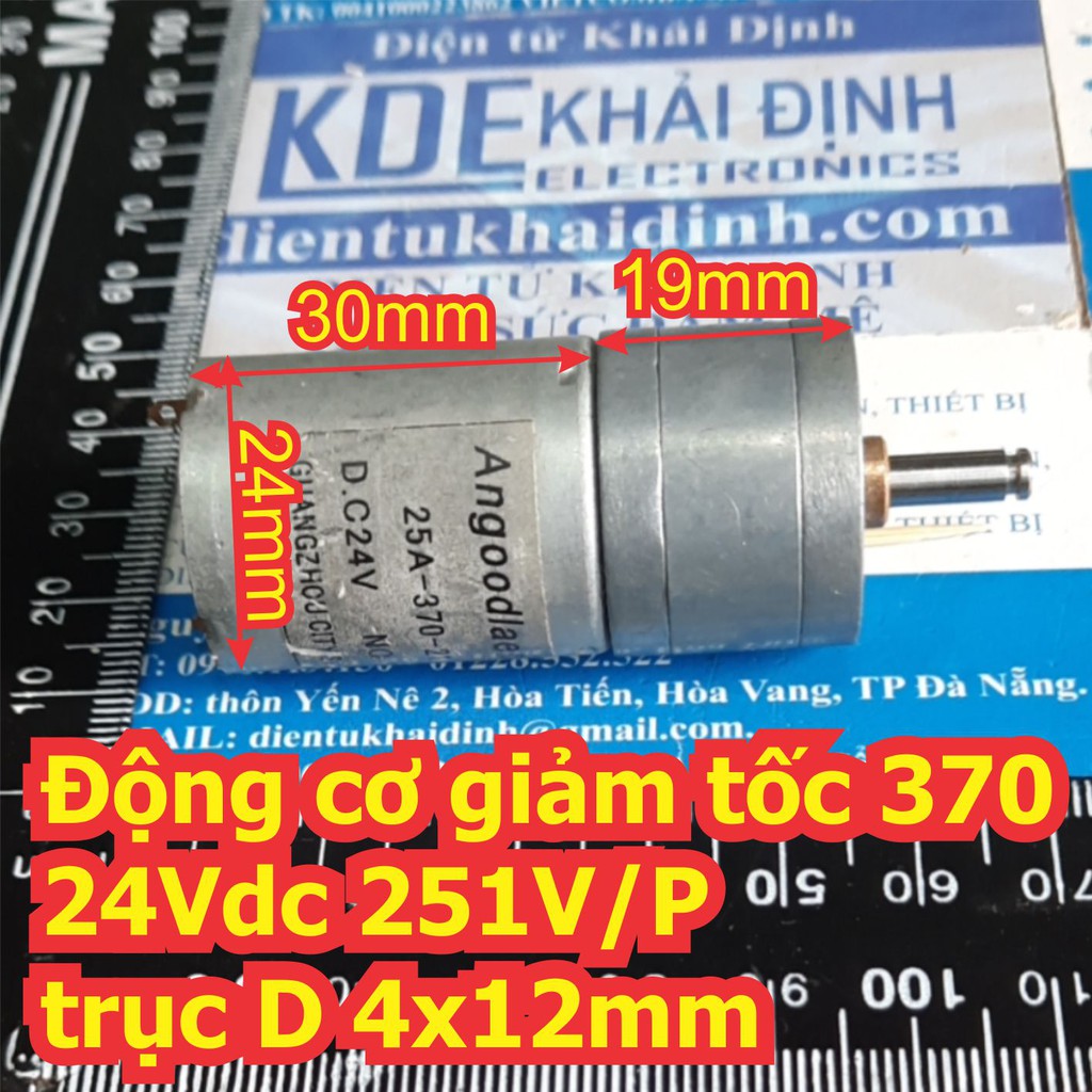 Động cơ giảm tốc 370 24Vdc 251V/P trục D 4x12mm kde7338