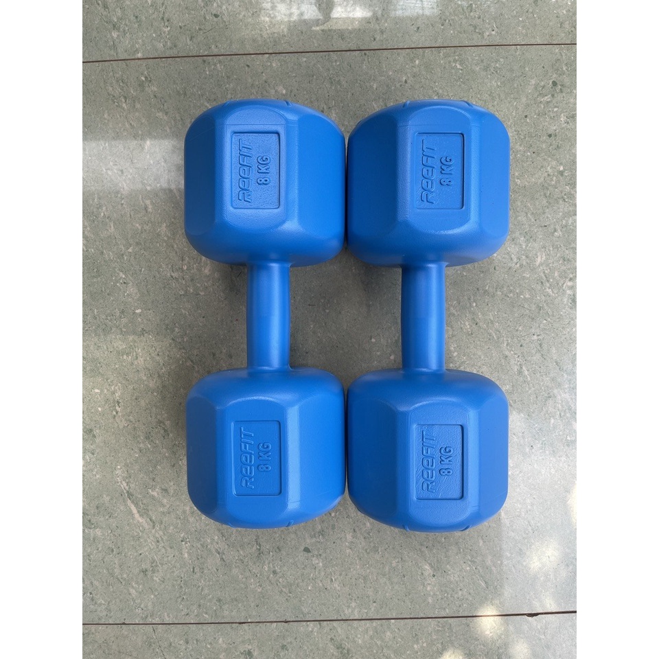 Bộ 2 tạ tay nhựa bát giác Reefit 10kg có ruột