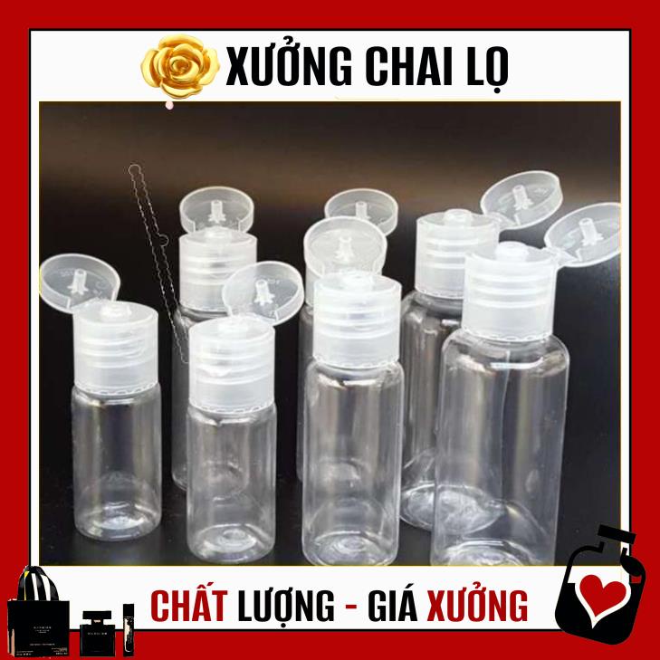 Chai Chiết Mĩ Phẩm ❤ TOP GIÁ RẺ ❤ [100c] Chai nhựa pet nắp bật 20ml chiết mỹ phẩm , , phụ kiện du lịch