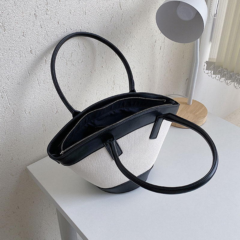 Túi xô IELGY đeo vai bằng vải bạt thiết kế khâu có khóa kéo sức chứa lớn thời trang thịnh hành cho nữ