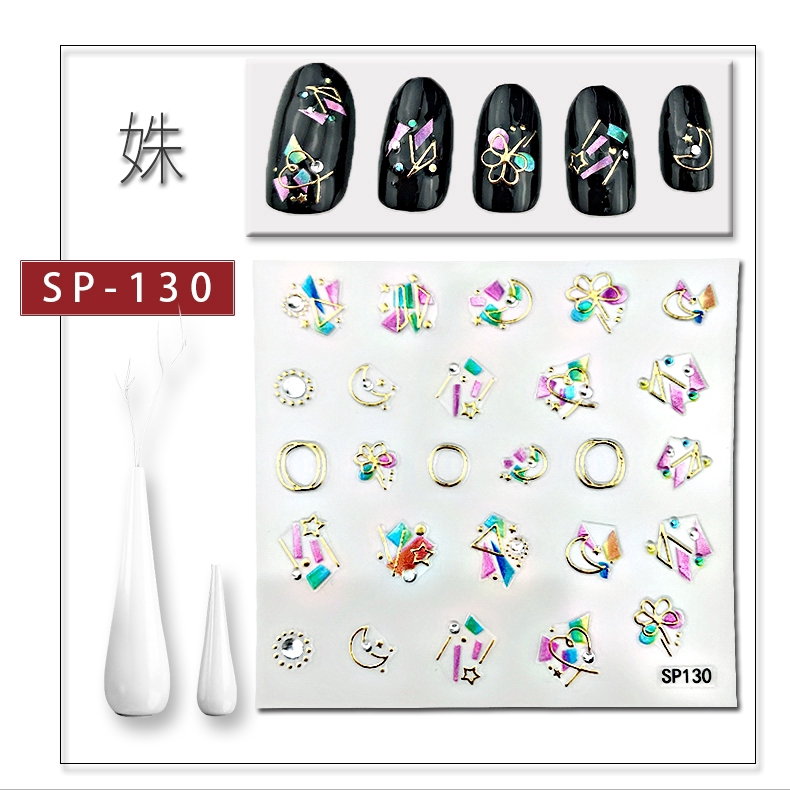 Pha lê đá 3D dán móng tay màu laser trang trí nghệ thuật bắt mắt