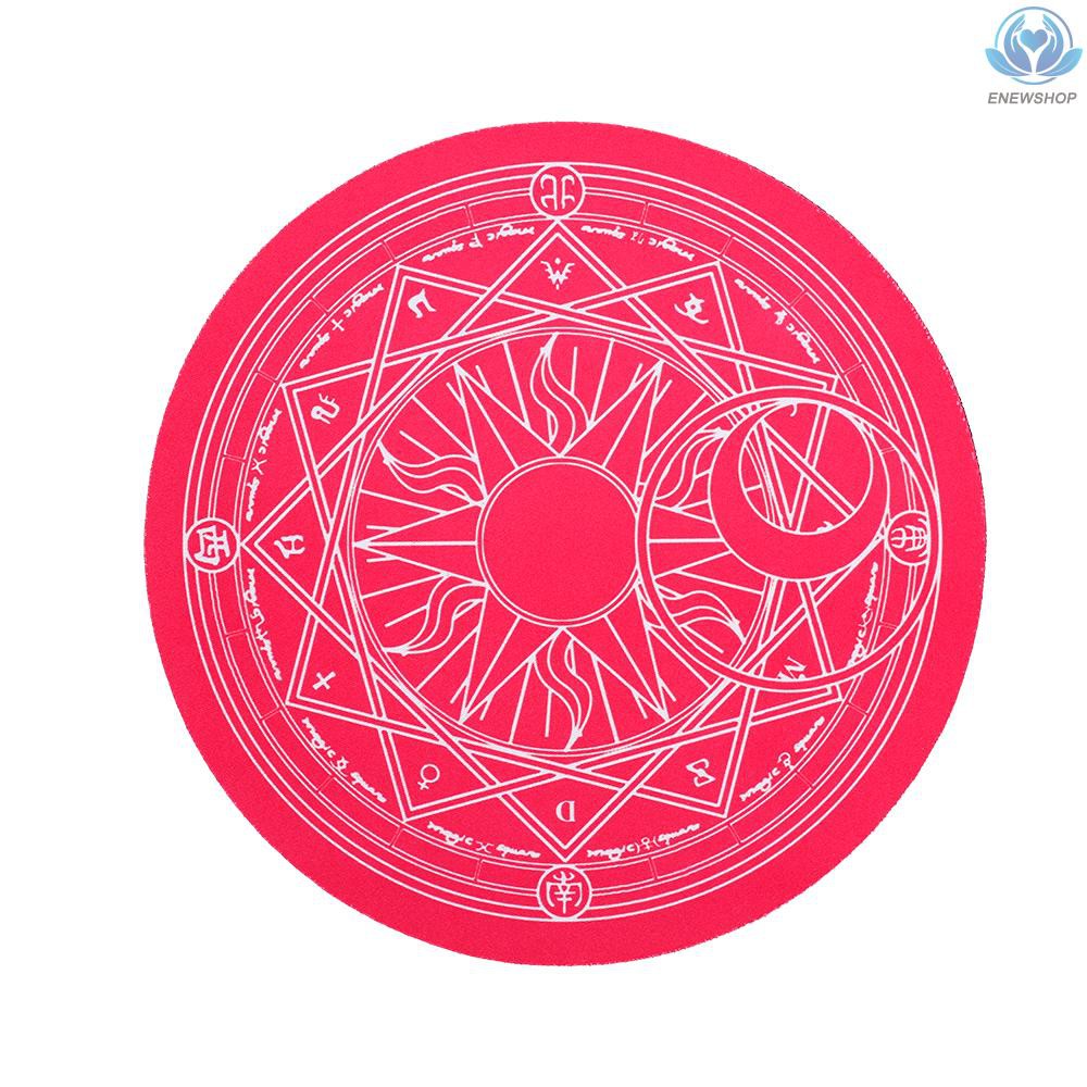 【enew】Round Mouse Pad Gaming Mouse Pad Anti-skid Wear-resistant Rubber Mouse Pad Suitable for Home Game Office Red Magic Circle