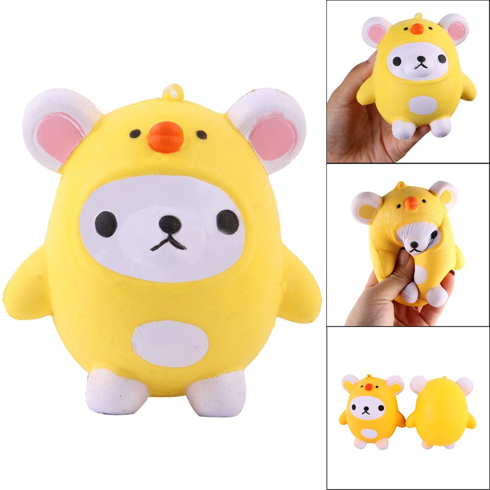 Đồ chơi xốp squishy giảm stress hình thỏ đội lốt gà dễ thương cho ...