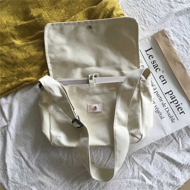 [Spot] Túi Đeo Chéo Canvas Phong Cách Hàn Quốc Đơn Giản