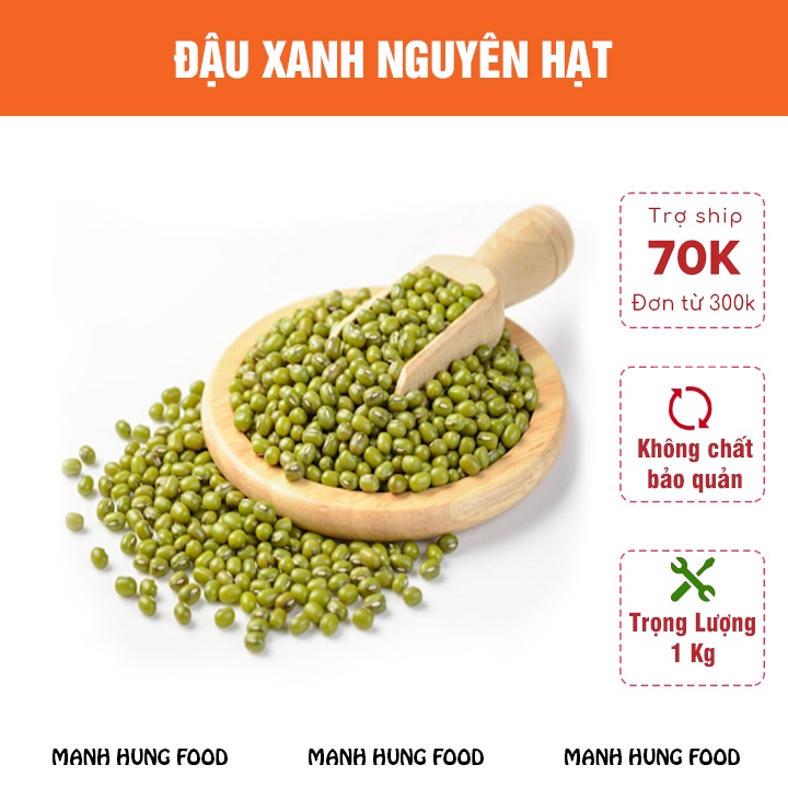 [ 1 Kg ] Đậu Xanh Nguyên Hạt Organic Thuần Chủng, Đỗ Xanh Hạt Nhỏ Làm Giá