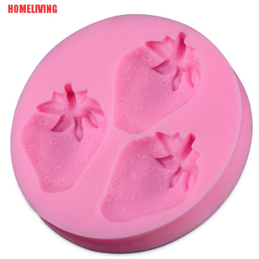 Khuôn Silicone Làm Bánh Kẹo / Xà Phòng Hình Quả Dâu Tây