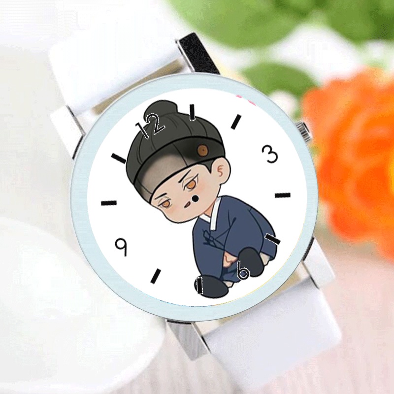 Đồng hồ đeo tay nam nữ in hình Anya ver đen trắng Spy x Family Gia đình điệp viên anime chibi xinh xắn
