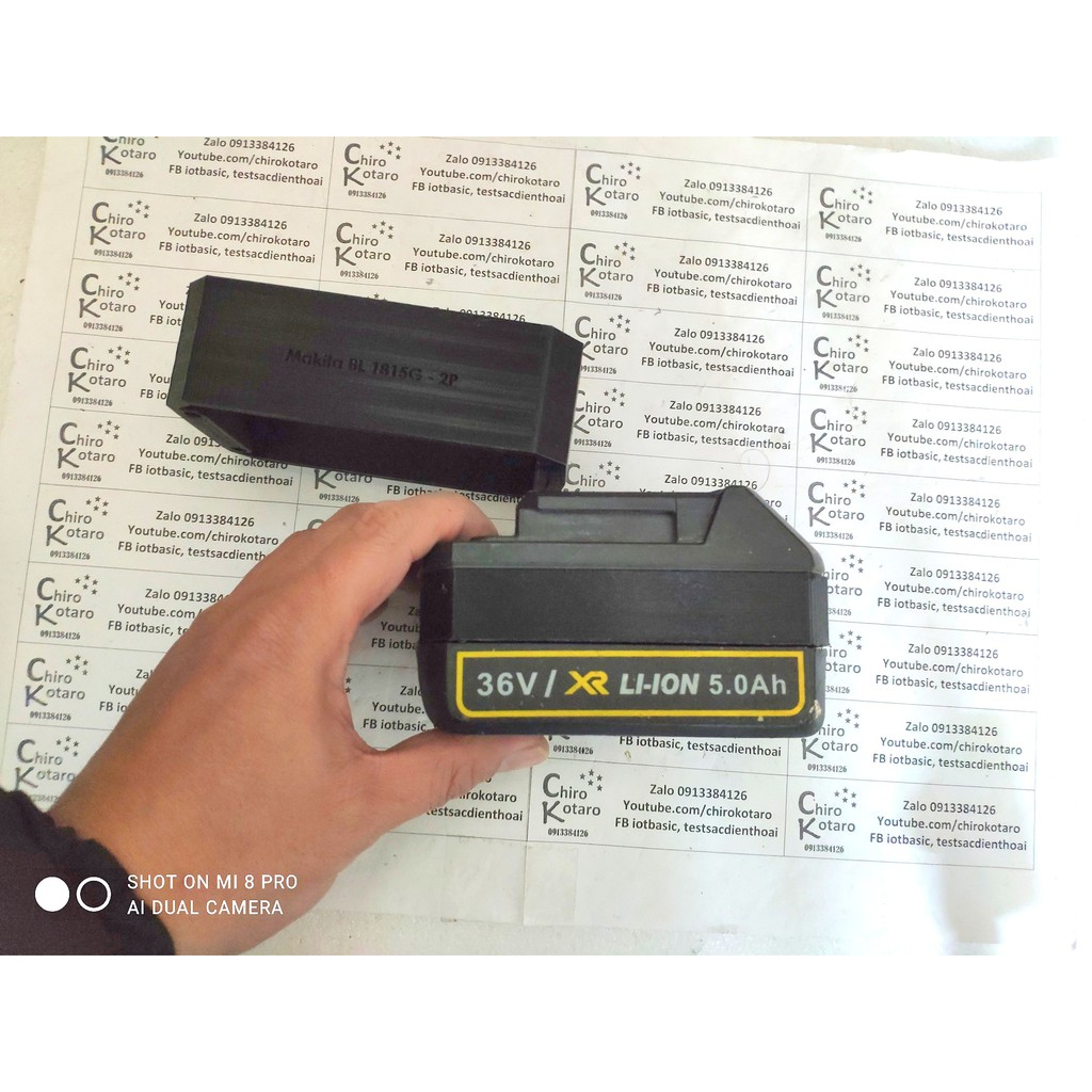 Miếng chèn nâng cao cho vỏ pin máy Dewalt tàu 36V XR li-ion thêm 1, 2, 3 hàng cell