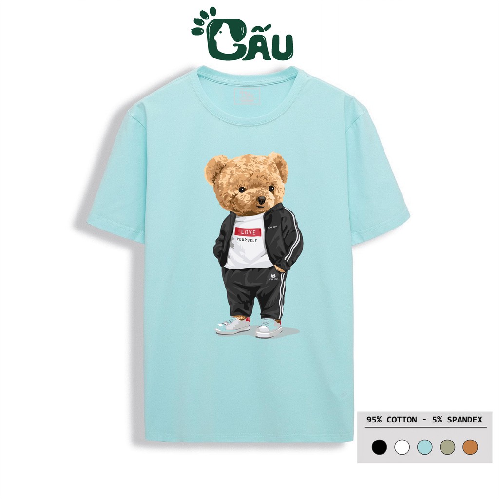Áo thun nam GẤU 194 cổ tròn tay ngắn vải coton co dãn, dày dặn, form regular fit - Gấu Cực Ngầu