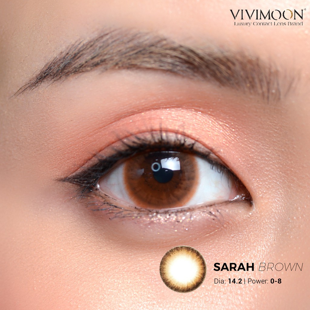 Kính áp tròng cận nâu sáng VIVIMOON - Lens Sarah Brown 14.0mm