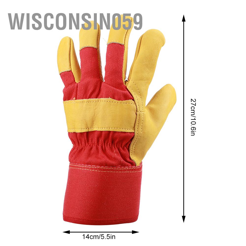 Wisconsin059 Thickening Cowhide Warm Ski Gloves Protective Hand Glove Low Temperature Resistant for Refrigeratory Outdoor Autumn Winter