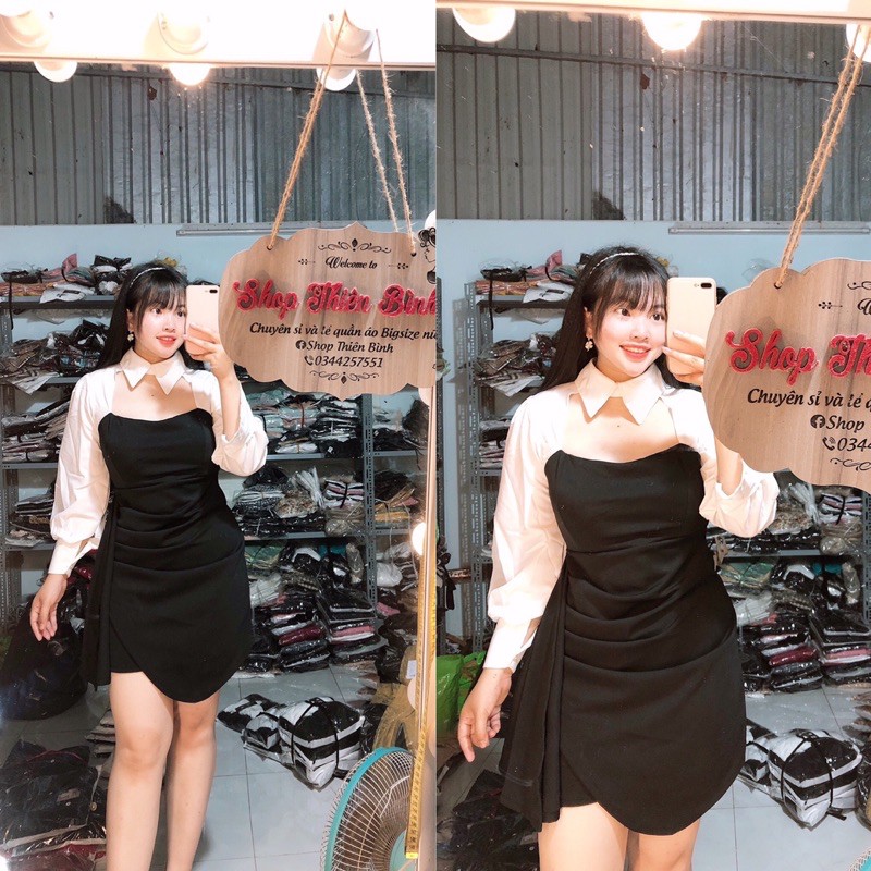 ĐẦM BODY CỔ TRẮNG BGSIZE