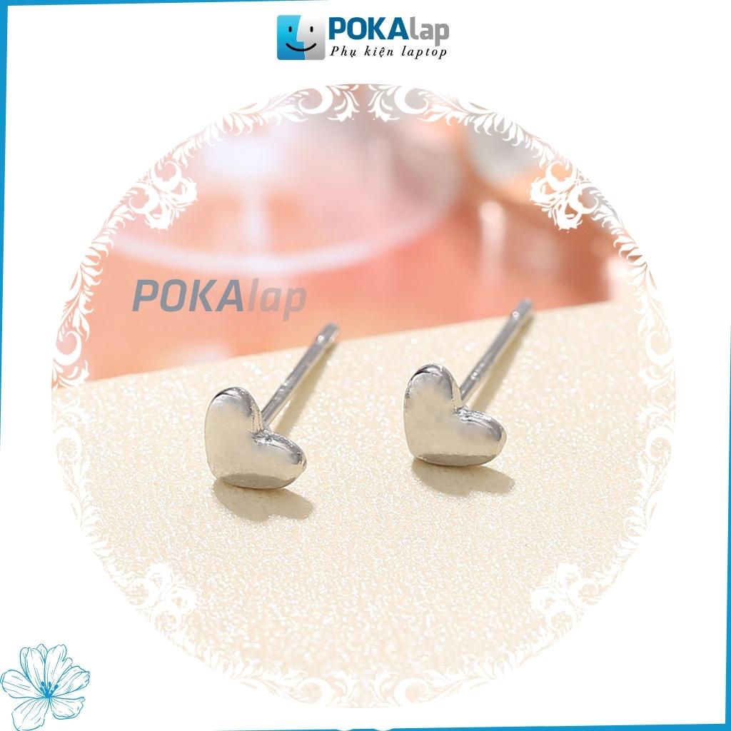 Khuyên tai hợp kim POKA28 thiết kế đơn giản, nhỏ gọn hợp thời trang phong cách Hàn Quốc cho nữ - POKALAP