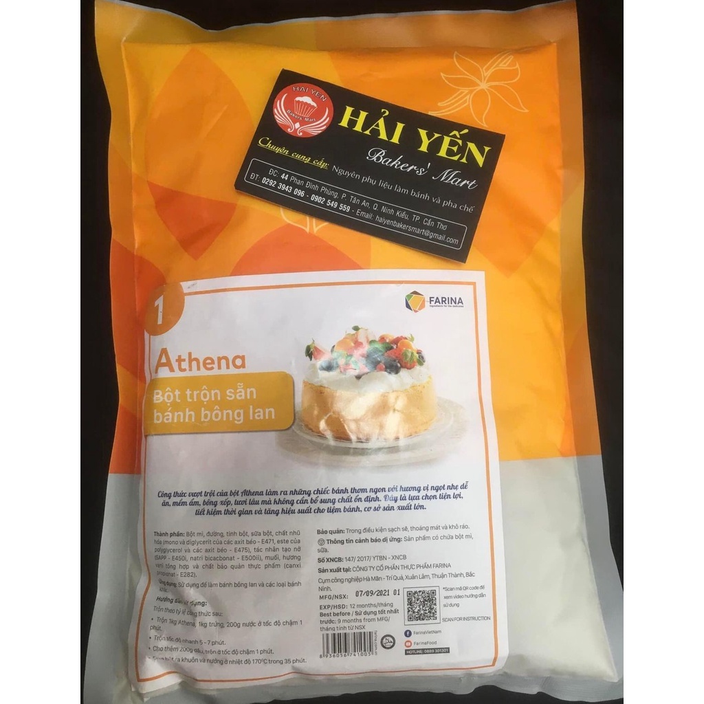 Bột trộn sẵn bánh bông lan Athena