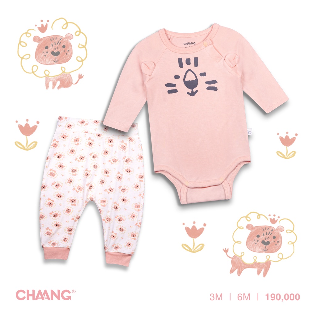 [CHAANG] Set bộ bodychip cài vai cho bé Tigger hồng